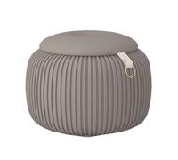 ZJTHY Pouf rond en cuir synthétique avec cadre en bois rembourré en mousse haute résilience 18,8 x 34,8 cm