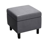 ZJTHY PU Ottomans avec Cadre en Bois Compact Compact sur Le Pied Ottoman Repos avec des Jambes Rangement caché Petit dortoir Ottoman 11,8 Pouces
