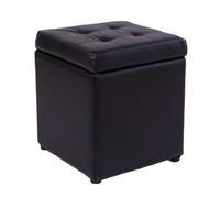 ZJTHY PU Ottomans avec Cadre en Bois Haut rebonds Sponge Foot Rest Ottoman Hidden Storage Rangement Tabouret carré