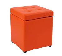 ZJTHY PU Ottomans avec Cadre en Bois Haut rebonds Sponge Foot Rest Ottoman Hidden Storage Rangement Tabouret carré