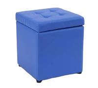 ZJTHY PU Ottomans avec Cadre en Bois Haut rebonds Sponge Foot Rest Ottoman Hidden Storage Rangement Tabouret carré