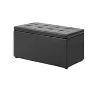 ZJTHY PU Ottomans avec Cadre en Bois High-Resilience Molon Foot Taboure Banc de Chambre Robuste avec Rangement Ottoman rectangulaire