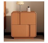ZJTHY Tables de Chevet en Bois avec tiroirs de Rangement Petite Table de Chevet compacte au-Dessus du lit Design à Profil incurvé(Oranje,45cm)