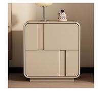 ZJTHY Tables de Chevet en Bois avec tiroirs de Rangement Petite Table de Chevet compacte au-Dessus du lit Design à Profil incurvé(Khaki,45cm)