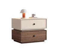 ZJTHY Tables de Chevet en Bois avec tiroirs de Rangement, Table de Chevet à 2 Niveaux, Table d'appoint multifonctionnelle du Milieu du siècle, décoration Moderne(Wit,45x40x48cm)
