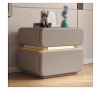 ZJTHY Tables de Chevet en Bois avec tiroirs de Rangement, Tables de Chevet Multifonctions, Table de Chevet compacte à LED, décoration de Chambre Moderne(Brown,50x40x50cm)