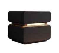 ZJTHY Tables de Chevet en Bois avec tiroirs de Rangement, Tables de Chevet Multifonctions, Table de Chevet compacte à LED, décoration de Chambre Moderne(Svart,40x40x50cm)