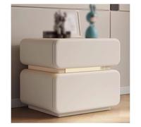 ZJTHY Tables de Chevet en Bois avec tiroirs de Rangement, Tables de Chevet Multifonctions, Table de Chevet compacte à LED, décoration de Chambre Moderne(Wit,50x40x50cm)
