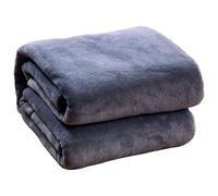 ZJUNLI Couverture Douillette 125 x 180 cm Chaud Jeté de Canapé Chaud et Doux en Peluche Respirante pour Bebes, Enfants et Animaux, Gris Foncé