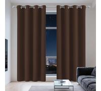ZJUNLI Rideau Occultant Lot de 1 212 x 240 cm Isolant Thermique Anti Froid Exterieur Rideau Cuisine Court Installation Facile pour Maison Chambre, Brun