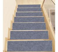 ZJUNLI Tapis D'Escalier Lot de 5, Couvre Marche Escalier 34x86cm Gris Clair | Marches D'Escalier, Tapis Marchette En Polyester, Avec Dos Auto-Adhésif En Tpe, Pour Enfants Âgées Chiens