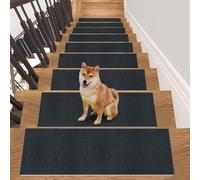 ZJUNLI Tapis D'Escalier Lot de 5, Couvre Marche Escalier 36x66cm Gris Foncé | Tapis De Marches Autocollants Antidérapants Protection D'Escalier, Antidérapant Et Autocollant, Pour Enfants Âgées Chiens