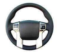ZJWHDSKF Housse de Volant en Similicuir Noir à Faire soi-même pour Toyota Land Cruiser Prado 2010 2011 2012 2013 2014