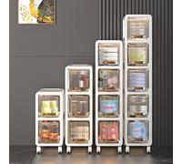 ZJXANMZ Armoire de Rangement empilable avec tiroirs (2/3/4/5) - Petite Armoire d'angle de Salle de Bain avec Portes et étagères - Meuble étroit pour lavabo - Rangement pour servi