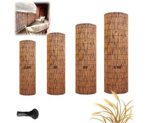 ZJXANMZ Cerca de privacidad de bambú Natural, rollos decorativos de fácil Corte Para USO en exteriores, Ideal Para balcones, patios y jardines, Color marrón, 2,5 pies de ancho x