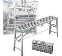 ZJXANMZ Échelles Pliantes à Plateforme de Travail en Treillis métallique ajouré, échafaudage Multifonctionnel avec Tabouret et Banc pour la décoration, Le Nettoyage et la constru