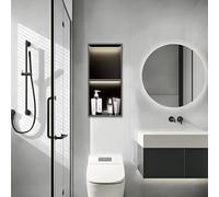 ZJXANMZ Rangement Mural pour Douche - Acier Inoxydable, Pas Besoin de carrelage, éclairage LED Non réglable intégré, étagères Multiples pour Salle de Bain ou Cuisine