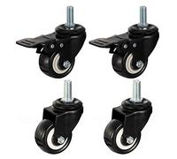 ZJXANMZ roulettes pivotantes en Caoutchouc Robustes de 1,5 po - Ensemble de 4 roulettes pour Meubles en polyuréthane avec Tige filetée, Double roulement, résistantes à l'usure, c