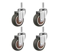 ZJXANMZ roulettes pivotantes pour Chariot, 4 roulettes pour Meubles, roulettes pivotantes Robustes, avec ou sans Freins, roulettes en Caoutchouc (4 sans Freins, 38 mm/M8)