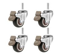 ZJXANMZ roulettes pivotantes pour Chariot, 4 roulettes pour Meubles, roulettes pivotantes Robustes, avec ou sans Freins, roulettes en Caoutchouc (4 Freins, 38 mm/M8)