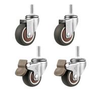 ZJXANMZ roulettes pivotantes pour Chariot, 4 roulettes pour Meubles, roulettes pivotantes Robustes, avec ou sans Freins, roulettes en Caoutchouc (2 sans Freins + 2 avec Freins,