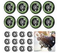 ZJXKJGS Lot de 8 Roues Roues de Rollers en Ligne, 80mm, Roue De Roller, Lot de de Patins à roulettes de Rechange, 88AHRPU, avec Roulements ABEC 9, pour K2/ Hudora/Gonex/Apollo