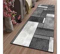 ZJXSNEH Paillasson Interieur Moderne Lavable antiderapant Long Motifs Géométriques paillasson Exterieur pour fêtes cinéma Cendre 40X120CM/15.72X47.16inches Rectangle