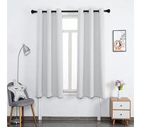 ZJXSNEH Rideaux Occultants Isolant Thermiques - Rideau Uni à Oeillets/Draperies Panneaux Total Polyester Eviter Regards Direct pour Chambre Blanc Largeur 150x Hauteur 100cm |2 Pièces