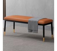 ZJYIGOWL Banc Ottoman Long Rembourré pour Entrée Repose-Pieds Rectangulaire avec Pieds Métalliques Repose-Pieds pour Canapé Chaise De Salle À Manger pour Changer De Chaussures(Khaki,80cm)