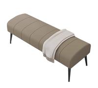 ZJYIGOWL Banquette Longue en Cuir avec Pieds Pouf Rectangulaire Tabouret De Salle À Manger Chaise De Salle À Manger Banquette Rembourrée pour Le Bout du Lit Banquette De Fenêtre(Brown B,60cm)