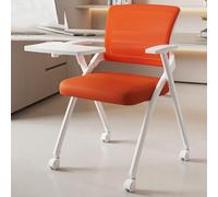ZJYIGOWL Chaise De Bureau Pliante pour Formation avec Dossier Ergonomique Chaises Pliante À Structure Métallique Chaises De Conférence Rembourrées Portables pour L'extérieur Et L'intérieur(Orange,D)