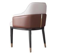 ZJYIGOWL Fauteuil en Cuir Chaises De Cuisine Modernes avec Structure en Métal Fauteuil Lounge Rembourré avec Coussin Moelleux pour Salon, Chambre À Coucher, Balcon(Bruin)