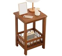 ZJYIGOWL Table De Chevet À Deux Niveaux pour Salon avec Rangement Et Étagère Ouverte en Bois pour Chambre À Coucher Et Petits Espaces Table D'appoint avec Pieds en Bois(Brown A,13inch)