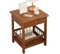 ZJYIGOWL Table De Chevet À Deux Niveaux pour Salon avec Rangement Et Étagère Ouverte en Bois pour Chambre À Coucher Et Petits Espaces Table D'appoint avec Pieds en Bois(Brown B,13inch)