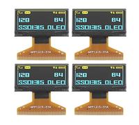 Zjythocyber 4 modules d’écran LCD 0,96 Pouce, écran LCD numérique avec Couche de Plastique Fine, écran OLED 128x64 résolution 30 Broches pour projets électroniques DIY (Jaune Bleu Affichage)
