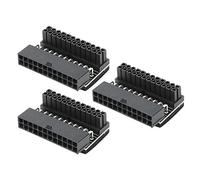 Zjythocyber Adaptateur de connecteur d’Alimentation pour Carte mère, 3 pièces, prolongateur d’Alimentation ATX à 90° de 24 Broches, Adaptateur d’Alimentation à Angle Droit pour Cartes mères,