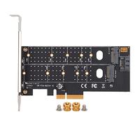 Zjythocyber Carte Adaptateur M.2 vers PCIe, Carte d’Extension Double M.2 NVMe et SATA SSD avec Conception de Dissipation Thermique Poreuse du PCB pour Les Slots PCIe x4, x8 et x16, Compatible