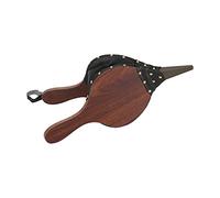 Zjythocyber Souffleur manuel en bois pour poêle à bois, soufflet de cheminée pour foyer extérieur, soufflet en cuir avec anneau de suspension pour barbecue, camping, grillades en plein air et