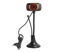 Zjythocyber Webcam USB avec Microphone Externe, caméra d’Ordinateur sans Pilote, caméra vidéo Plug and Play 640 x 480 Pixels avec lumière d’appoint et Tuyau en Alliage de Titane réglable à