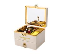 Zjyufy Boîte à Bijoux Musicale pour Filles, Boîte à Musique Vintage, Boîte de Rangement pour Bijoux Avec Tiroir et Ballerine Dansante pour Filles, Parfait pour les Filles ou les Petites Amies