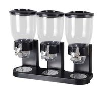 Zjyufy Distributeur de céréales triple de 6 L, grande capacité pour aliments secs, distributeur de céréales, récipient de rangement pour cornflakes, riz, noix, haricots, distributeur de rangement de