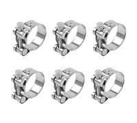 ZKAILCF Collier à Boulon Articulé en Acier Inoxydable 32-35mm 6Stk | Collier Boulon Articulé Haute Pression Réglable pour Moto Voiture et Camion Accessoires Tuyaux D'échappement
