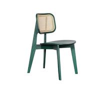 ZKALQECNF Chaises De Rotin Chaise de Salle à Manger en Bois Massif avec Dossier tissé en rotin - Style Moderne - Idéal for Un Usage Domestique au Restaurant Chaises de Jardin(Green)