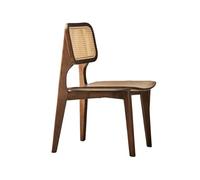 ZKALQECNF Chaises De Rotin Chaise de Salle à Manger en Bois Massif avec Dossier tissé en rotin - Style Moderne - Idéal for Un Usage Domestique au Restaurant Chaises de Jardin(Bruin)