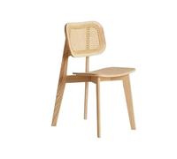 ZKALQECNF Chaises De Rotin Chaise de Salle à Manger en Bois Massif avec Dossier tissé en rotin - Style Moderne - Idéal for Un Usage Domestique au Restaurant Chaises de Jardin(Natural)