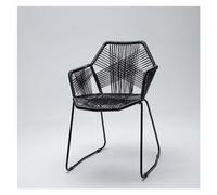 ZKALQECNF Chaises De Rotin Chaise de Salle à Manger en rotin, Chaise de Loisirs en Plein air, Chaise de Dossier Moderne for café, Salle à Manger, Salon, Chambre à Coucher Chaises de Jardin(Noir)