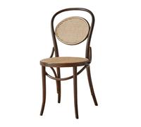 ZKALQECNF Chaises De Rotin Chaise de Salle à Manger en rotin, Chaise de Salle à Manger latérale sans accoudoirs en hêtre, Chaise à Dossier rétro for Salle à Manger, Salon Chaises de Jardin(Coffee)