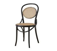 ZKALQECNF Chaises De Rotin Chaise de Salle à Manger en rotin, Chaise de Salle à Manger latérale sans accoudoirs en hêtre, Chaise à Dossier rétro for Salle à Manger, Salon Chaises de Jardin(Noir)