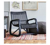 ZKALQECNF Chaises De Rotin Chaise d'extérieur en rotin - Chaise Longue Simple avec Dossier - Parfaite for Les après-midi Paresseux et Les Siestes dans Le Jardin. Chaises de Jardin(Noir)