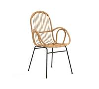 ZKALQECNF Chaises De Rotin Chaise en rotin, Chaise de Loisirs en Plein air, Chaise à Dossier en rotin, Chaise de Salle à Manger avec accoudoir Chaises de Jardin
